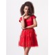 Luxusní dámské šaty EMILY s krajkovou sukní červené