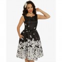 Dámské retro šaty Delta Black Blossom Floral