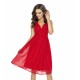 Krásné dámské šaty šifonové bez rukávu červené 1173