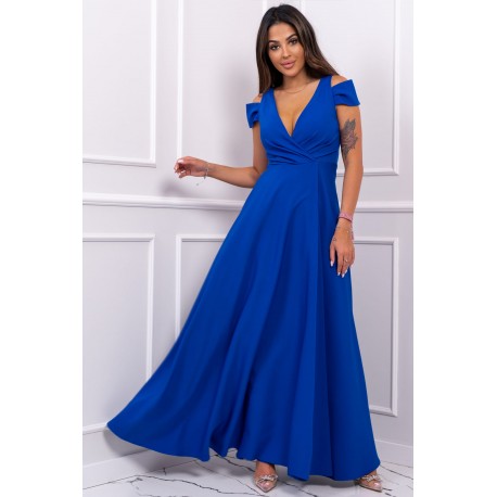 Dámské dlouhé společenské šaty GALLA modré