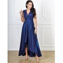 Dámské dlouhé společenské šaty Gracia Brocate tmavě modré